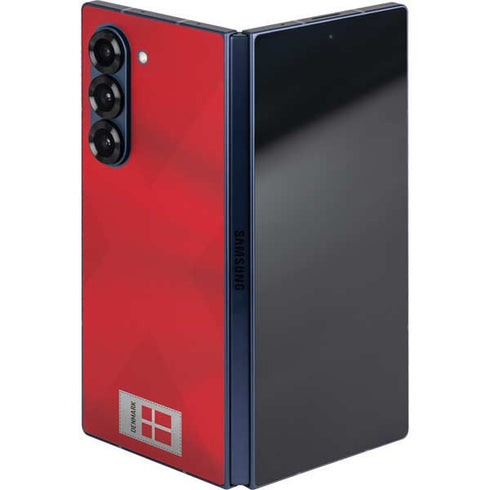 Denmark Soccer Flag Galaxy Z Fold6 Skin